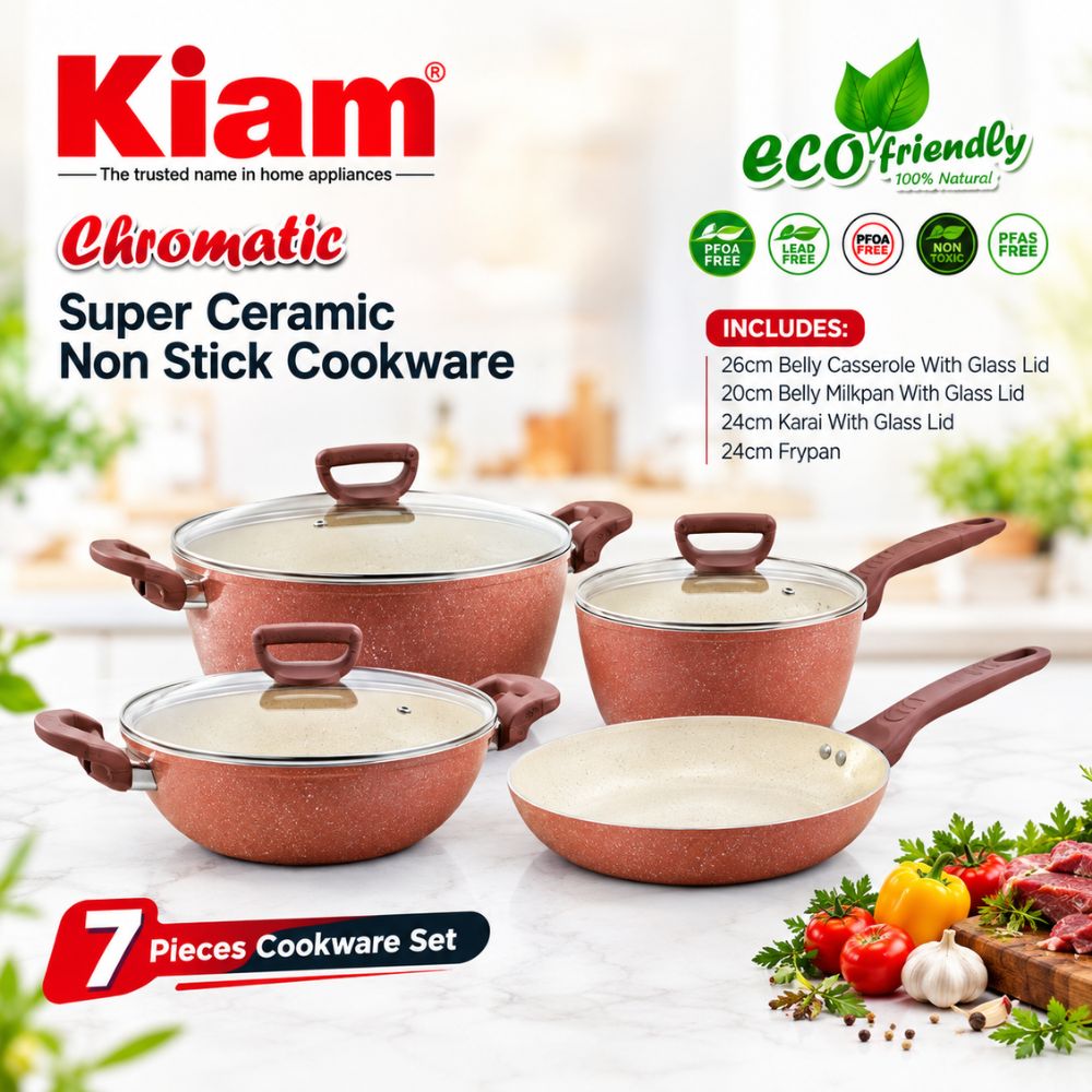 Kiam 7 Pcs Non-Stick Cookware Set - Induction bottom